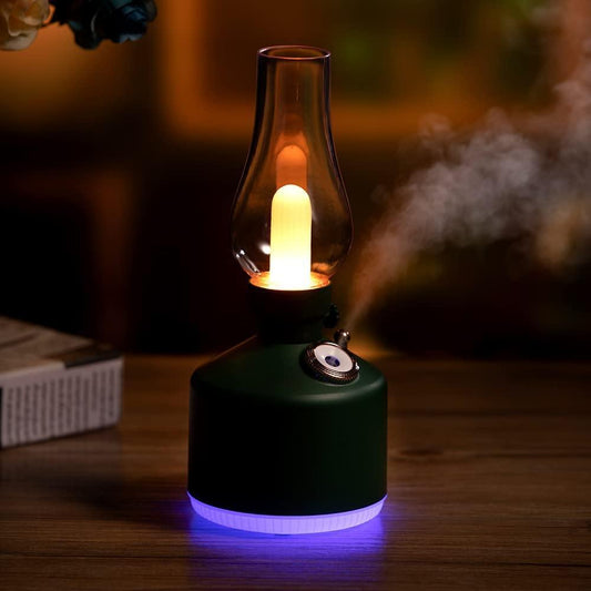 Mist Desk Humidifier & Air Purifier – Vintage Lamp LED with Adjustable Brightness